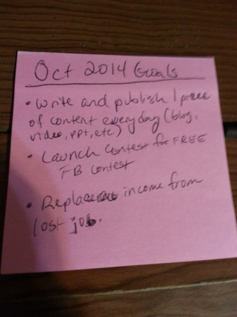 October 2014 Goals